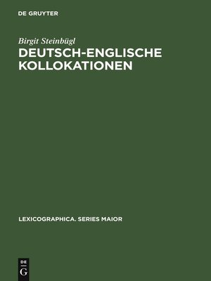 cover image of Deutsch-englische Kollokationen